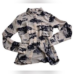 Reformation Monochrome Artistic Button-Down Shirt